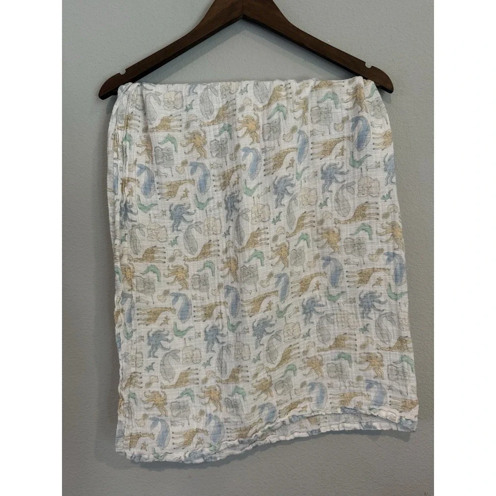 Aden + Anais Essentials Muslin Baby Swaddle Blanket Land & Sea Animals